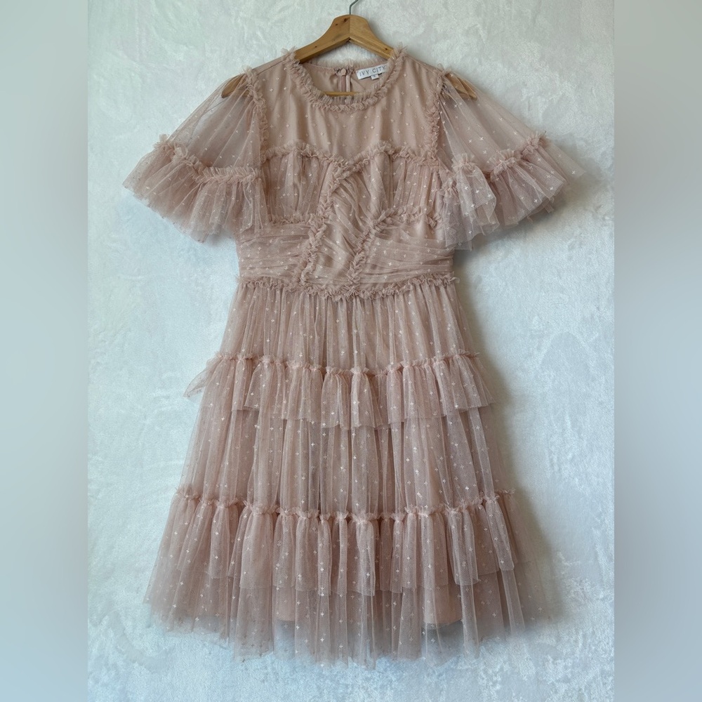 Ivy City Co Pink Ruffle Mini Dress